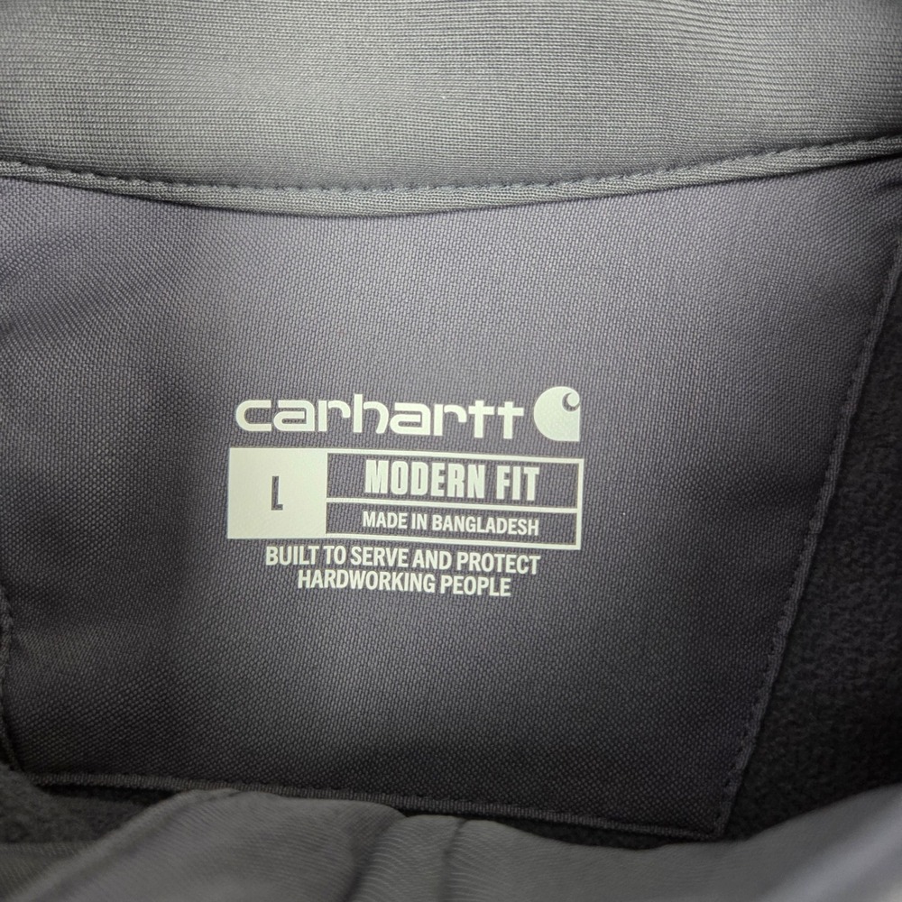 Carhartt Jacket Mens L Gray Modern Fit Full Zip Fleece Scrub Jacket - Picture 6 of 11